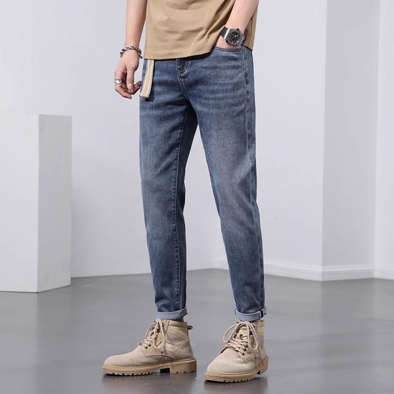 Men's Nine-point Jeans Summer Thin Loose Straight Trendy Brand Cool 2025 New Casual Pants American High Street