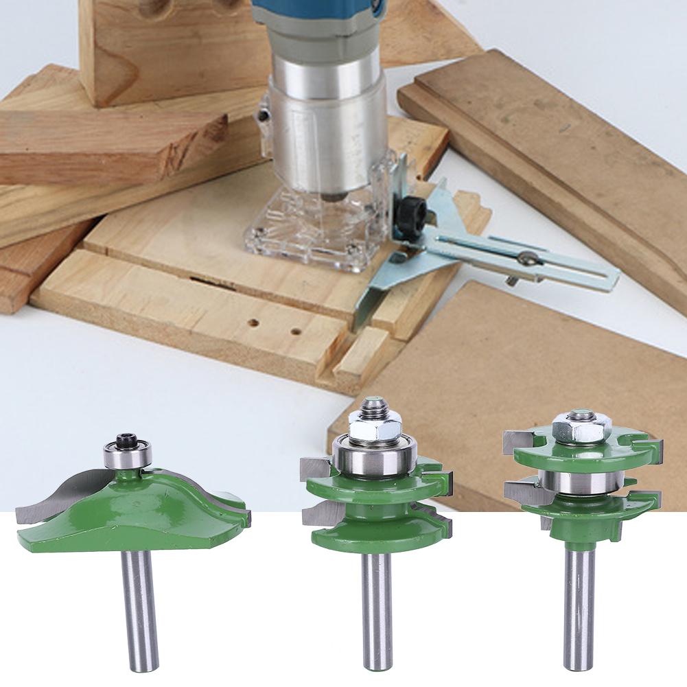 3 Stück 8mm Schaft Fräserbohrer Set T-Form Holzfräser Einstellbares Schrankbit Set(3 Stück Tür