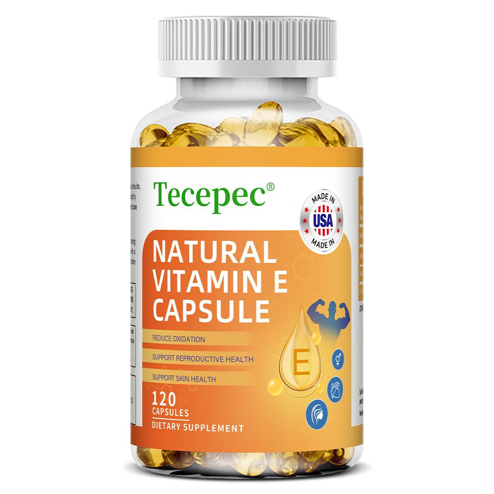 Natural Vitamin E Capsule - High Potency Botanical Antioxidant Supplement for Radiant Skin & Fertility Support 120PCS