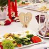 WTEMPO Wedding Heart Shaped Design Table Seat Numbers 1-20 with Holder Base Hollow-out Card Holders Festive Parties Seating Cards