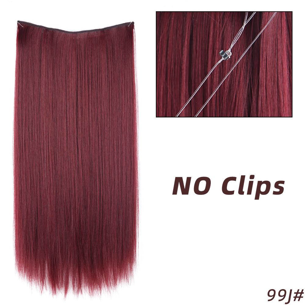 MISSQUEEN Lung drept Blond deschis Culori mixte Extensii de păr invizibile Fibră sintetică Purtare zilnică Fără agrafe Postiță