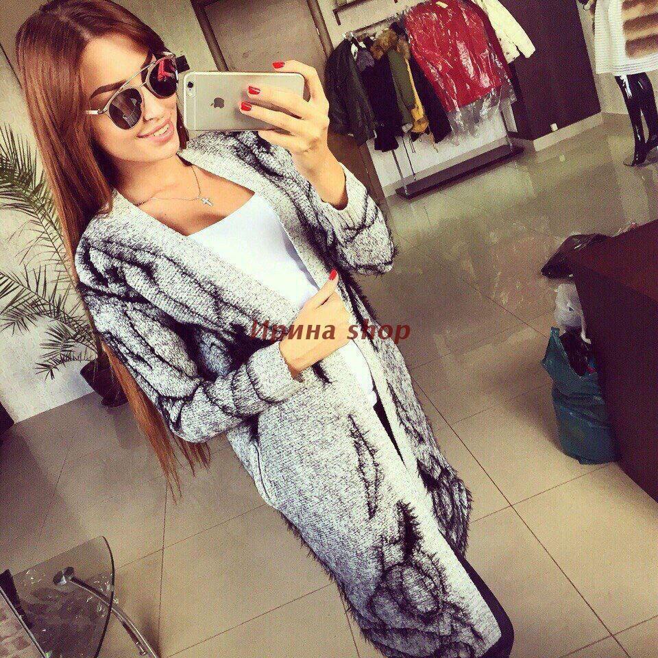European & American Autumn/Winter Korean-Style Knitted Mid-Length Cardigan with Embroidered Women's Plus-Size Loose Sweater Coat