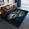 3D Wolf King Print Carpet Living Room Bedroom Cat Door Mat Porch Kitchen Bathroom Animal Room Decoration Carpet Crawling Mats