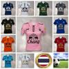 Damen Thailand National Football Soccer Training JERSEY CHEER Fan Print Zip Vintage Retro Quick Dry Polo Shirt Kurzarm Elefanten Logo