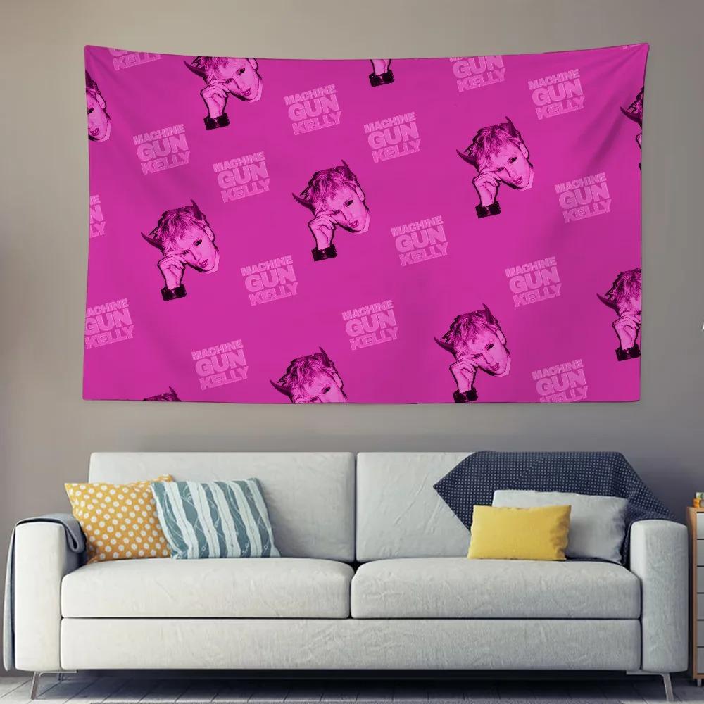 

Machine Gun Kelly Tapestry Tickets To My Downfall Pink Guitar Print Wall Hanging for Bedroom Music Themed Room Decor 74x94cm(29x37in)
