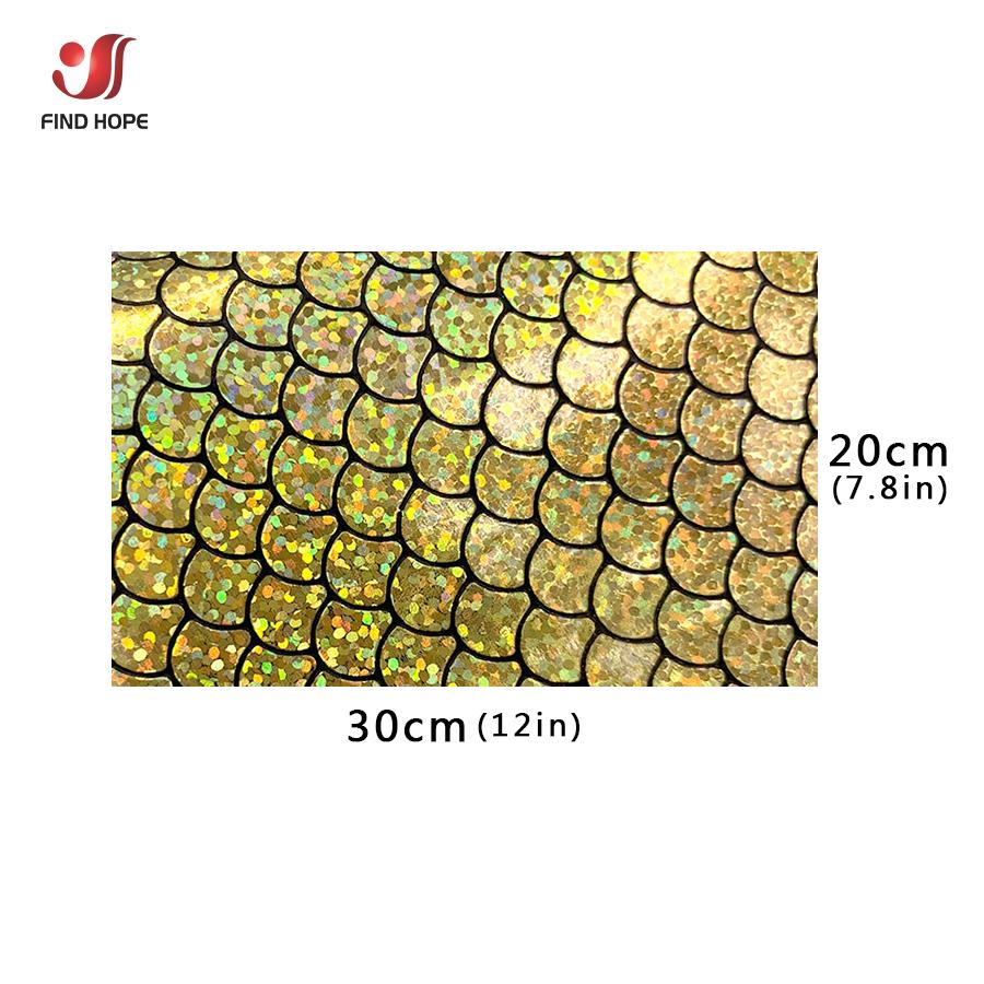 Holographic Iridescent Sparkle Mermaid Scale PU Faux Leatherette Fabric Foil DIY Bow Bags Craft Making Earring Handmade