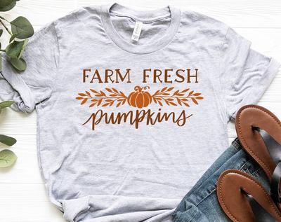 Farm Fresh Pumpkins Shirt, Fall T-Shirt, Autumn Harvest Shirt, Pumpkin Day Shirt, Thanksgiving Shirt, Pumpkin Fall Shirt, Cute Fall Shirt