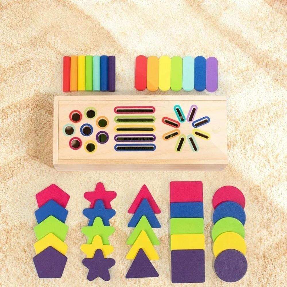 Geometric Solids Montessori Educational Game 3D Shapes Color Shape Sorting Toy Preschool Element