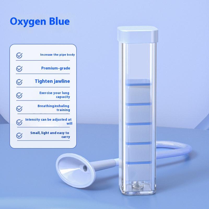 

1 комплект устройства для дыхательных упражнений, тренажер для мышц живота, устройство для тренировки глубокого дыхания, гантель, мужчины, женщины, взрослые, устройство для тренировки объема легких синий