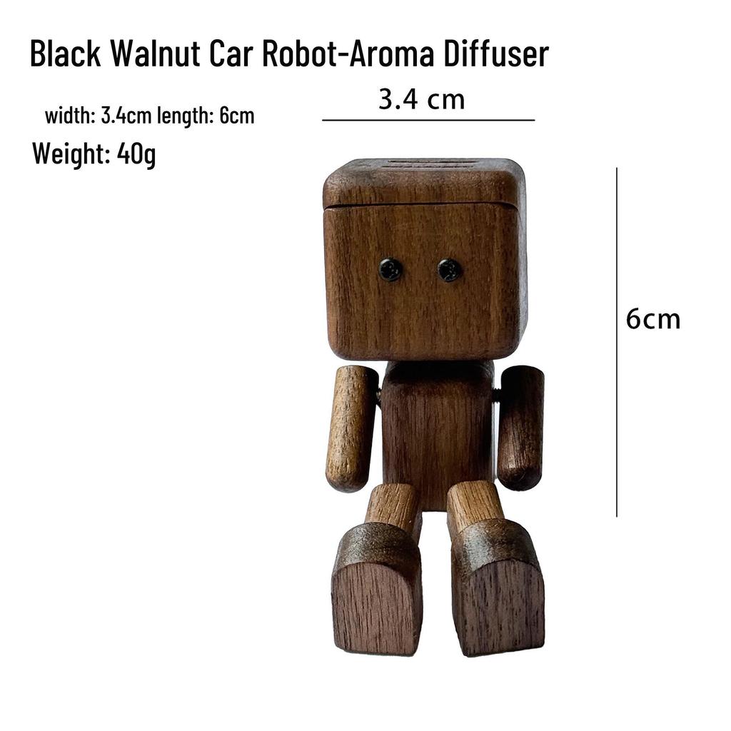 Solid Wood Swinging Leg Robot Car Air Freshener Ornament