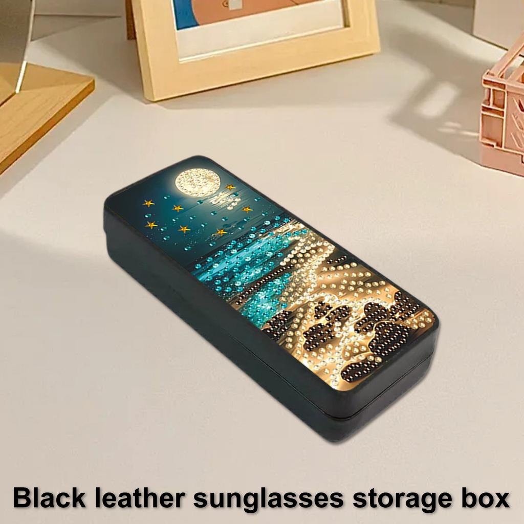 PU DIY Diamond Art Myopia Glasses Case Special Shape Diamond Painting Hyperopia Glasses Box for Daily Commute Travel Carrying