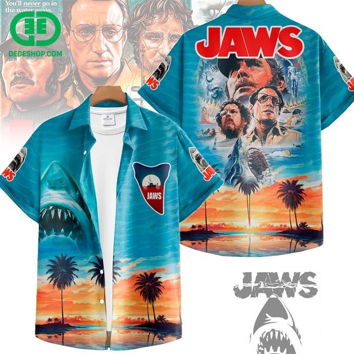 NEWEST Jaws Shark Hawaiian Shirt Unisex T-Shirt XXL