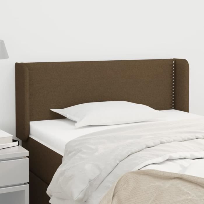 VidaXL Headboard with Ears Dark Brown 103x16x78-88 Cm Fabric3118621
