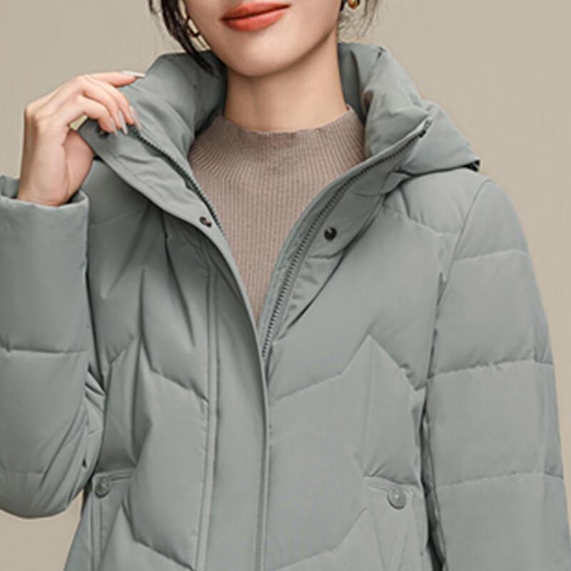 XueZhongFei Women's Mid-Length Winter Down Coat with Removable Hood