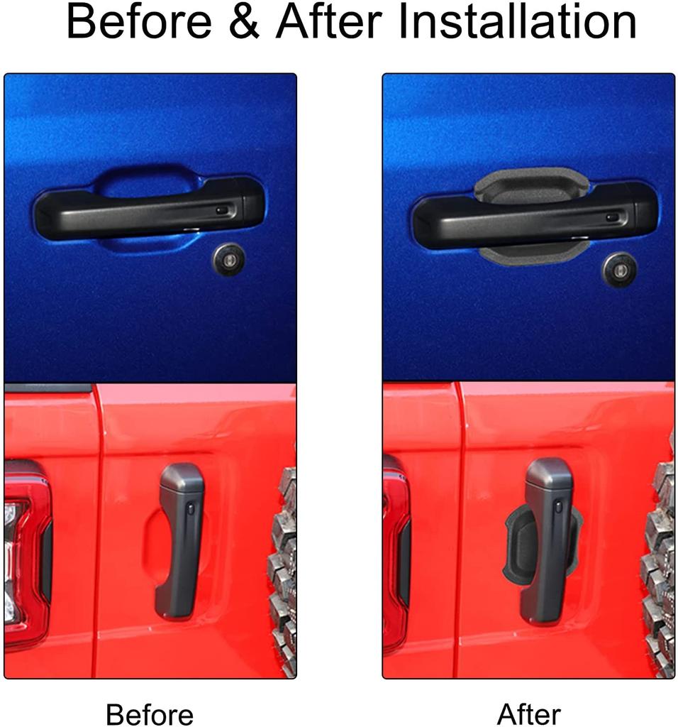 5pcs/Set Car Door Handle Bowl Decor Cover Sticker Exterior Cup Trim For Jeep Wrangler JL 4-Door 2018 -2025