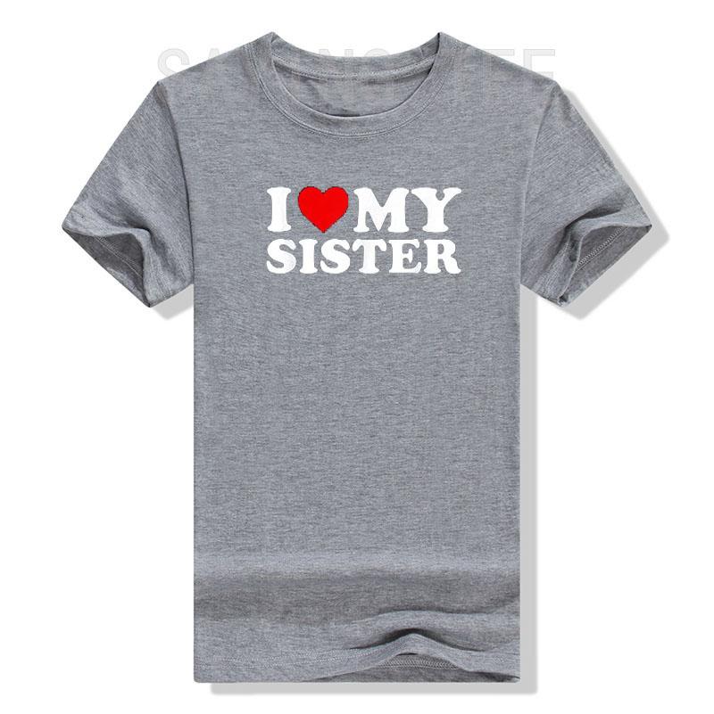 Ich Liebe Meine Schwester T-Shirt Ich Liebe Meine Kleine Schwester Grafik T-Shirt Oberteile Lustige Sprüche Buchstaben Gedruckte Outfits Familie Partnerlook Kleidung