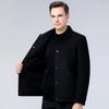 Men's Double-Sided Wool Jacket with Detachable Down Liner - Winter Business Casual for Middle-Aged Men