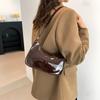 High Quality Zipper PU Solid Color Shoulder Bags  Sewing Thread Youth High Capacity Hobos Fashion High Quality Hot Sale