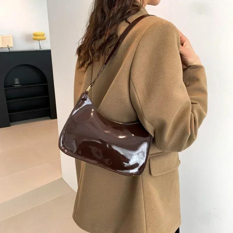 High Quality Zipper PU Solid Color Shoulder Bags Sewing Thread Youth High Capacity Hobos Fashion High Quality Hot Sale