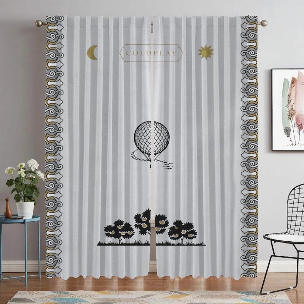 Coldplay Tulle for Bedroom Home Interior Curtains for Camera Curtains Child Room Partition Blackout Curtain Halloween Decoration