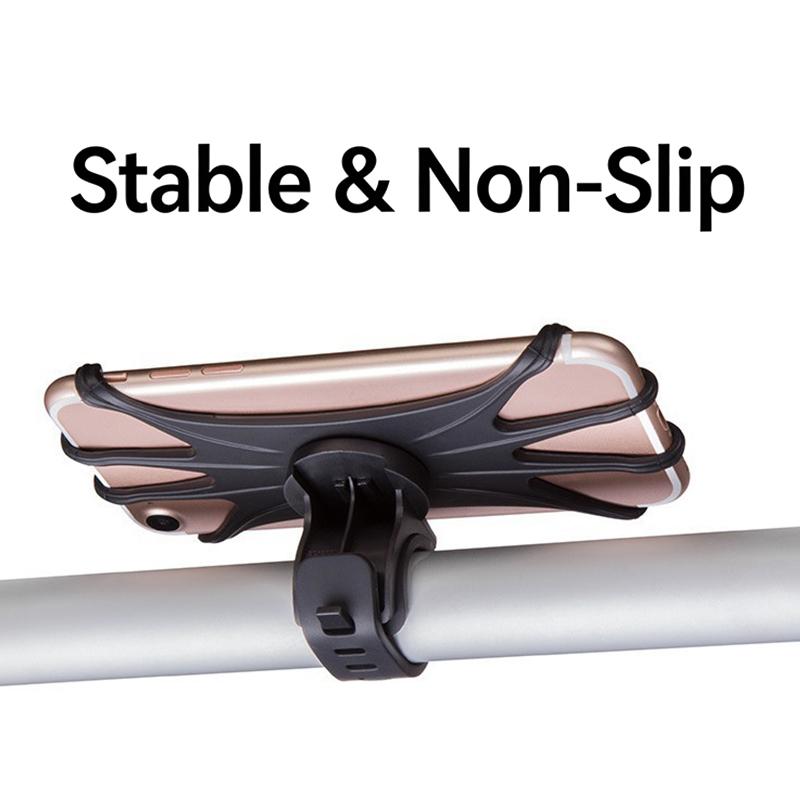Xiaomi 1PC 360 Rotatable Bike Motorcycle Phone Holder Silicone Bracket Support Pull Type Safe Mount For All Smartphones Cycling Stand