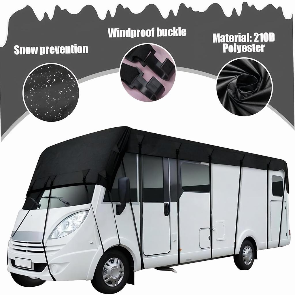 RV Roof Cover, Heavy Duty Waterproof & UV Resistant Trailer Cover, Camper Cover for Class A/B/C Motorhomes, Trailers, Campers
