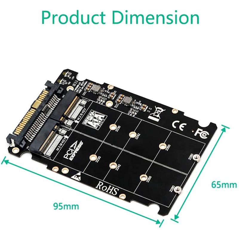 2 In 1 M.2 NVMe SATA U2PCB M.2 NVME SSD Key M Key B SSD To U.2 SFF-8639 Adapter PCIe M2 Converter Desktop Computer Parts