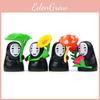 Cartoon Spirited Away No Face Man Resin Figures With Rose Sunflower Mushroom Leaf For Home Decor And Gift Ideas
