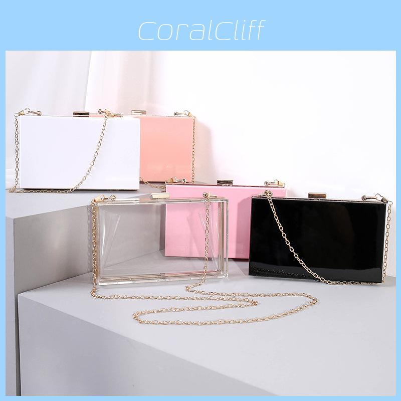 Acrylic Small Square Crossbody Bag With Chain And Phone Pocket For Daily Use