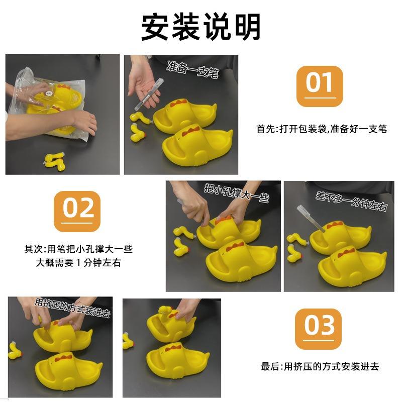 Klapki dinozaury damskie letnie urocze kreskówkowe domowe do wewnątrz łazienkowe kąpielowe można nosić chłodne klapki na zewnątrz