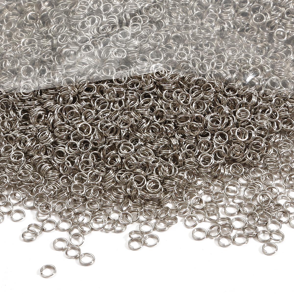 

200-500 шт железное двойное кольцо прыгающее кольцо для DIY ожерелье браслет изготовление ювелирных изделий аксессуары для рукоделия 5mm 500pcs роман серебряный