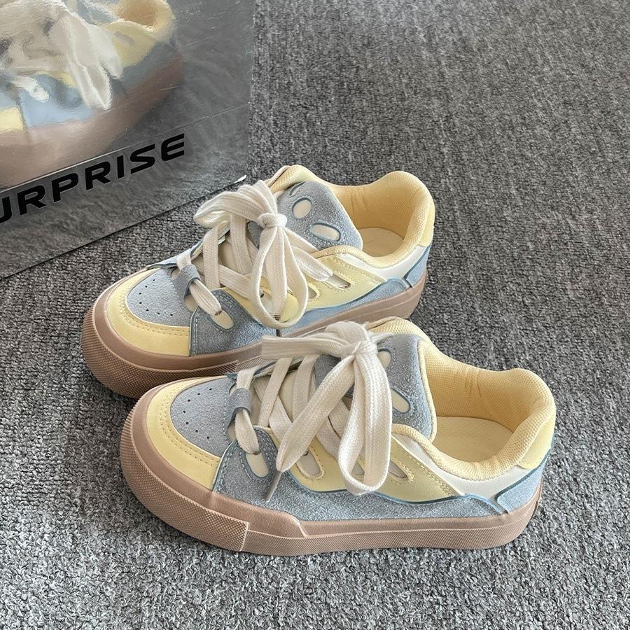 thick-soled casual low-top board shoes women's new spring and summer new little white shoes versatile bread shoes