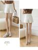Summer 2024 Women's High Waist White A-line Suit Shorts: Loose, Casual Wide-Leg Design