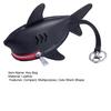 Leather Shark Key Bag Cute Shark Shape Car Key Bag Backpack Charm Shark Pouch with Keyring And Lanyard Zippered Coin Purse