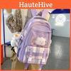 Fashion Grid School Backpack For Girls Boys With Nylon Material And Laptop Pocket For Daily Use