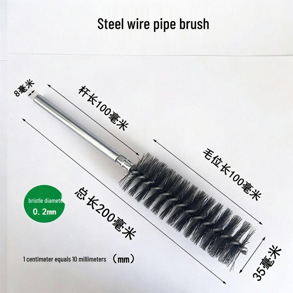 304 Stainless Steel Wire Brush for Inner Hole Cleaning: Rust Removal, Polishing, Deburring, with Handle.