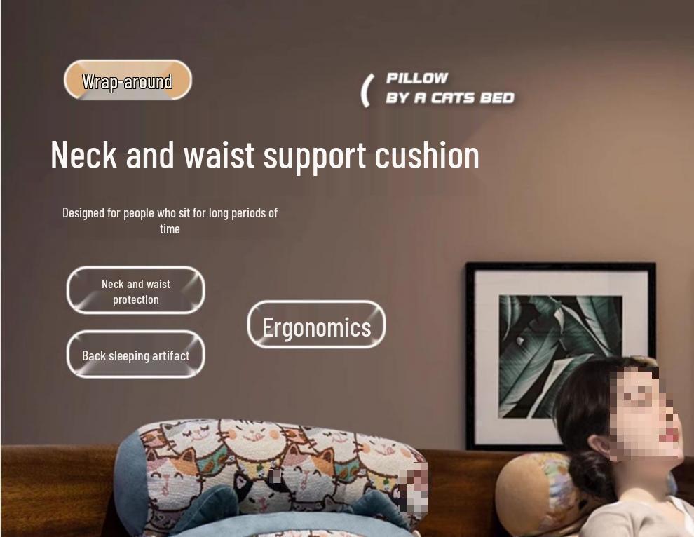 Large Bedside Backrest Cushion - Soft Lumbar Pillow for Reading & Phone Use In Dormitory or Tatami Rooms.