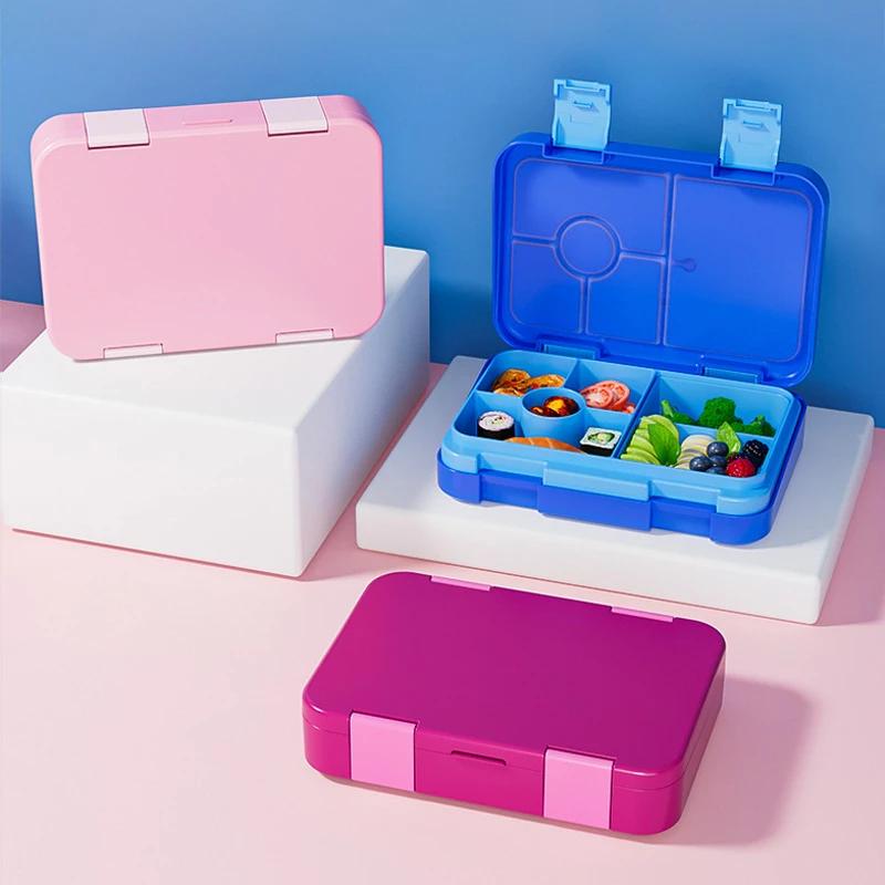 

810ml Lunch Box Microwavable Bento Box Tritan Interlayer Leakproof Storage Box Hermetic Containers Students Adults School синий