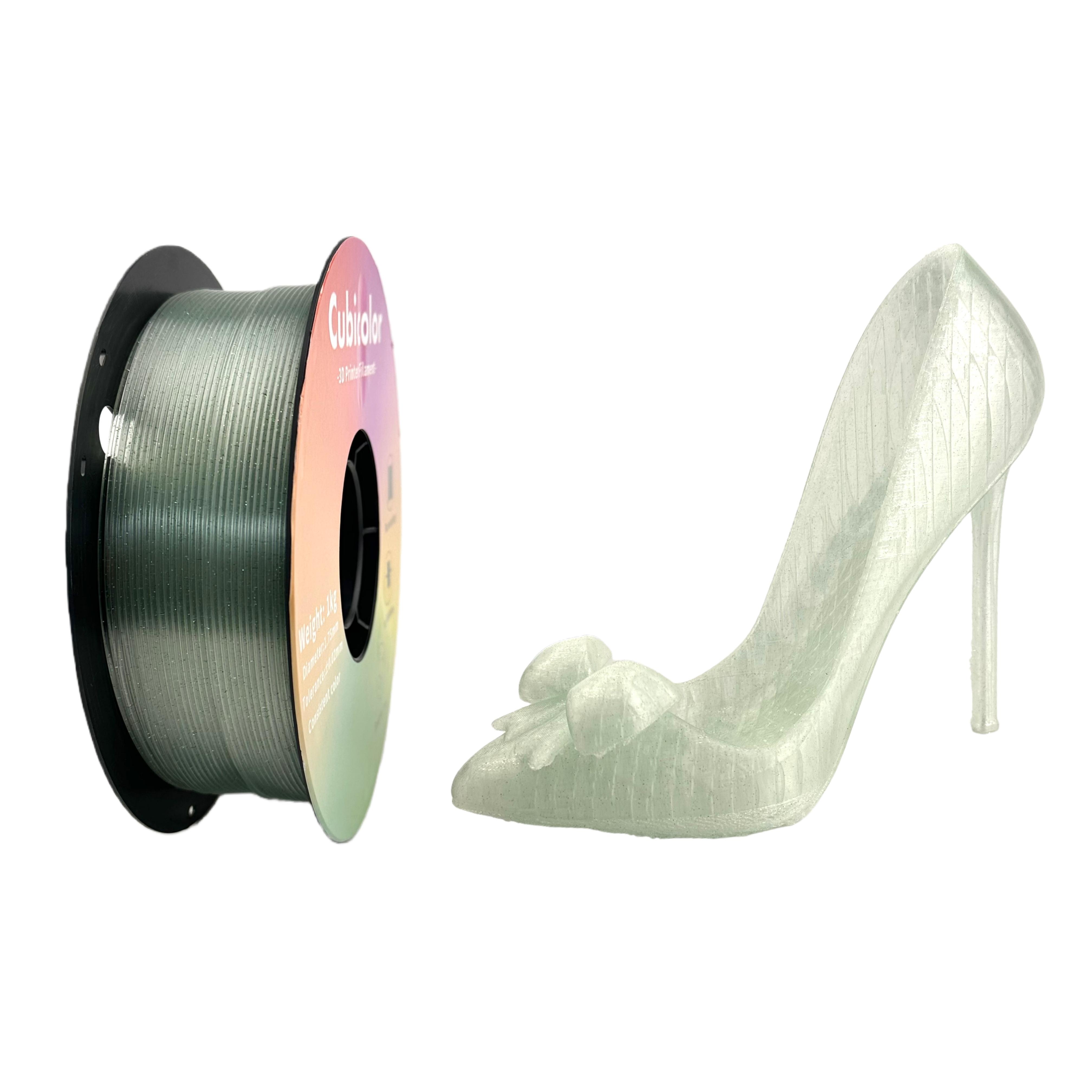 3D Filaments Translucent Pearlescent Crystal Green 1kg 1.75mm PLA Filament FDM 3D Printer Plastic Rods