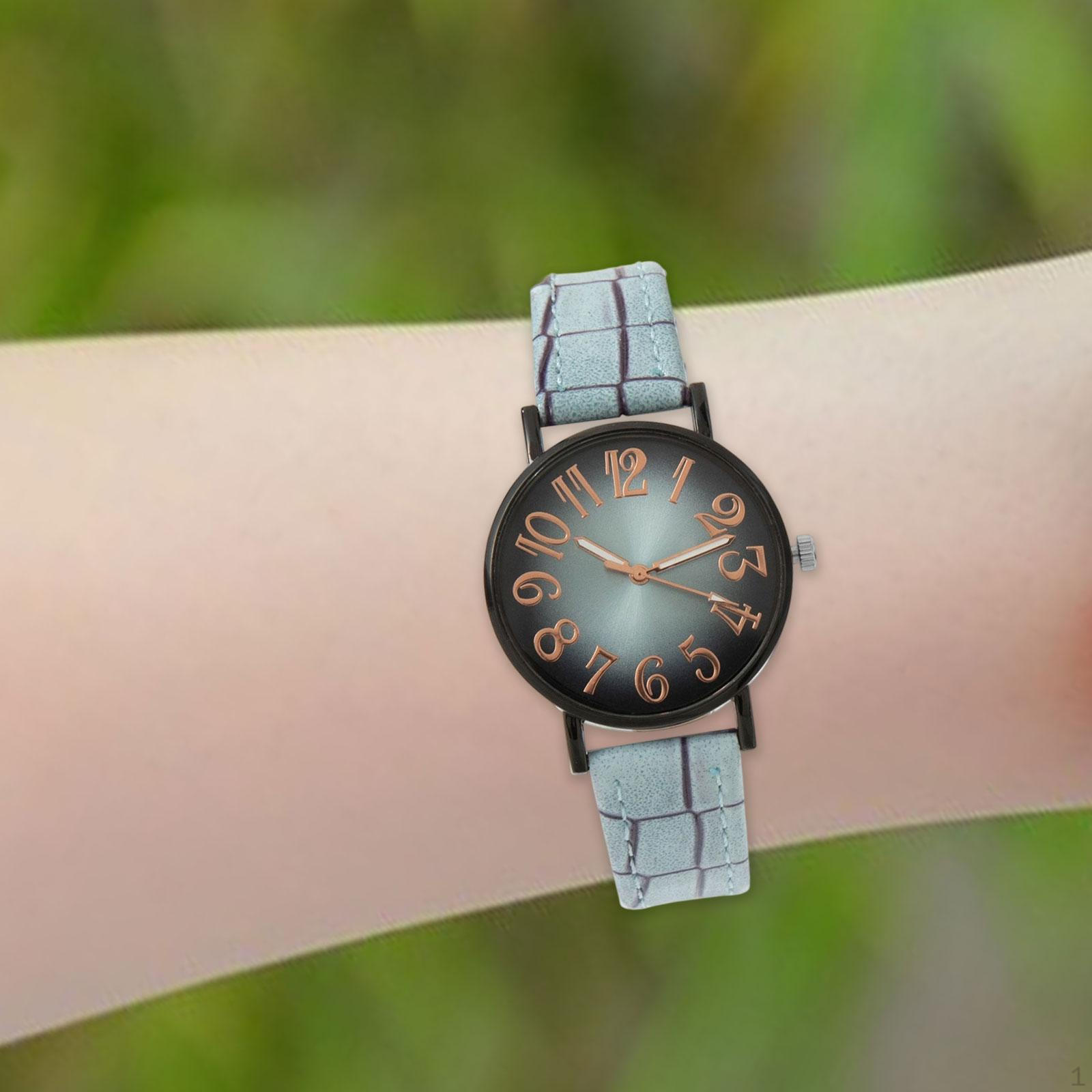 

Женские часы аналоговые круглые простые повседневные с арабскими цифрами стильные наручные часы