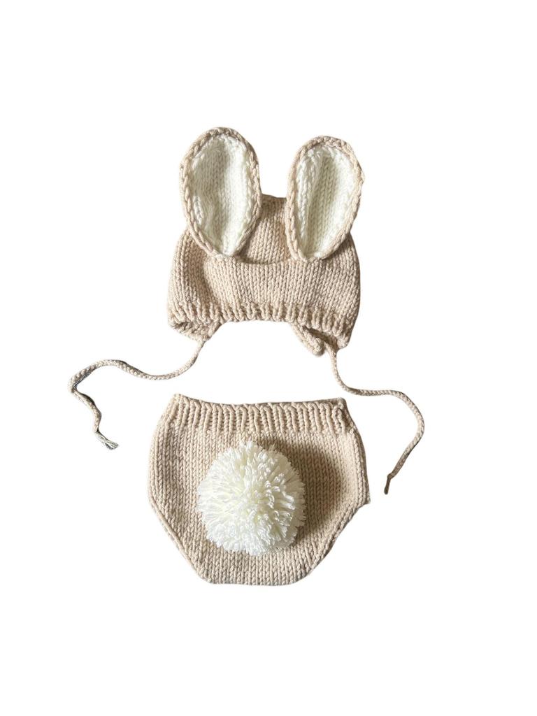 Handmade Crochet Baby Bunny Photo Outfit for Newborns