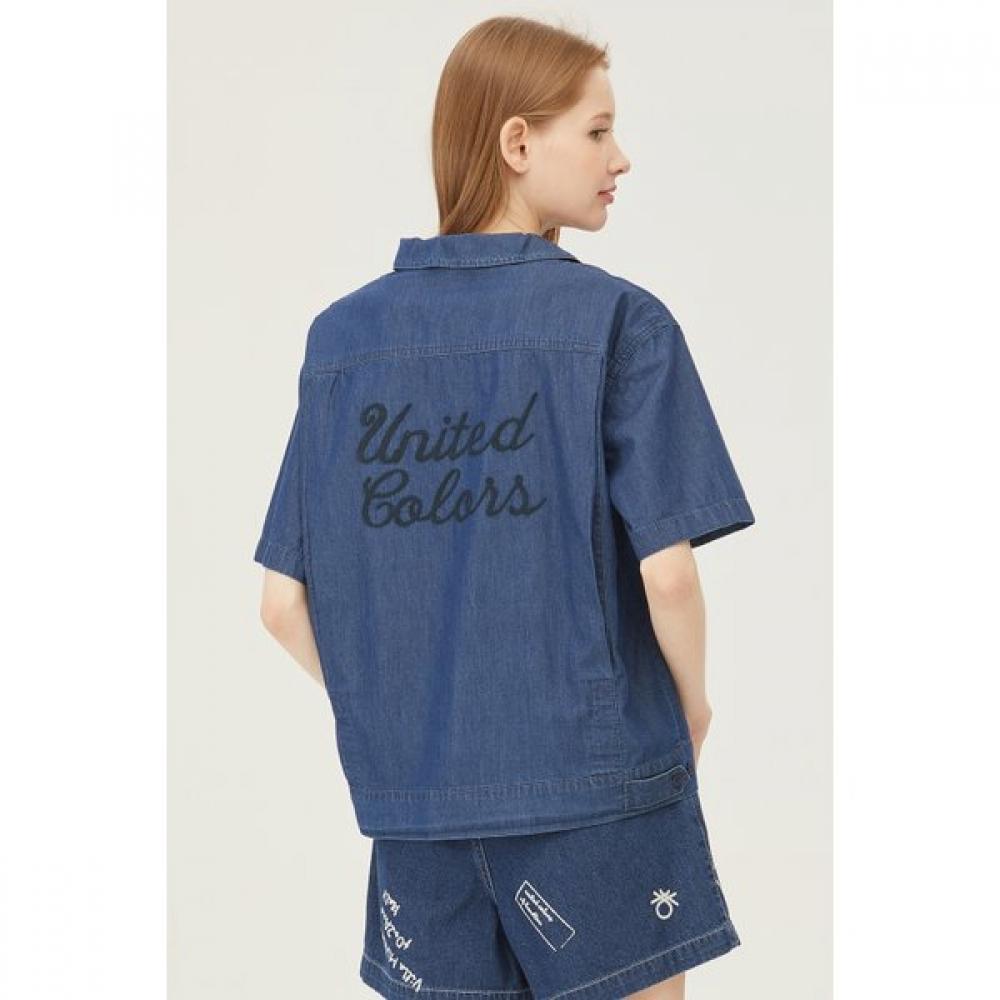 Benetton Denim Shirt Blouse Babl93431