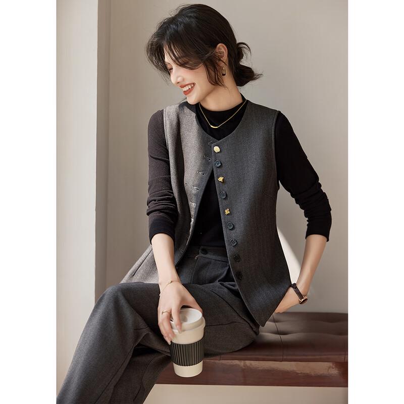 Women's Elegant Vest & Trousers Two-Piece Suit