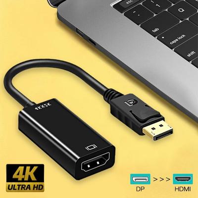 Adaptér kompatibilní s 4K DP na HDMI, DisplayPort (samec) na HDMI (samice), HD TV kabel, video a audio pro PC/TV