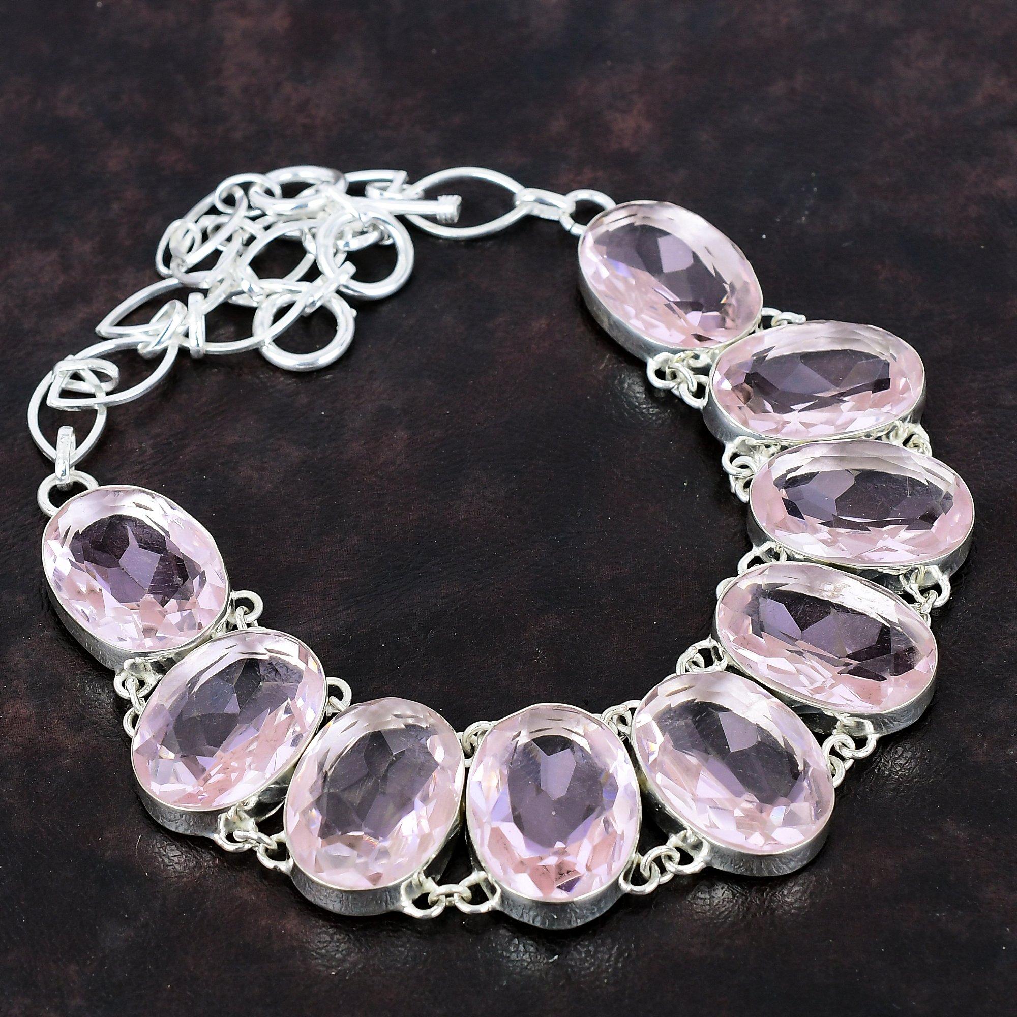 

Ожерелье из граненого розового кунцита, ожерелье из стерлингового серебра 925 пробы, ювелирные изделия из драгоценных камней, регулируемая цепочка ручной работы, ожерелье, удивительный ювелирный подарок для нее Adjustable