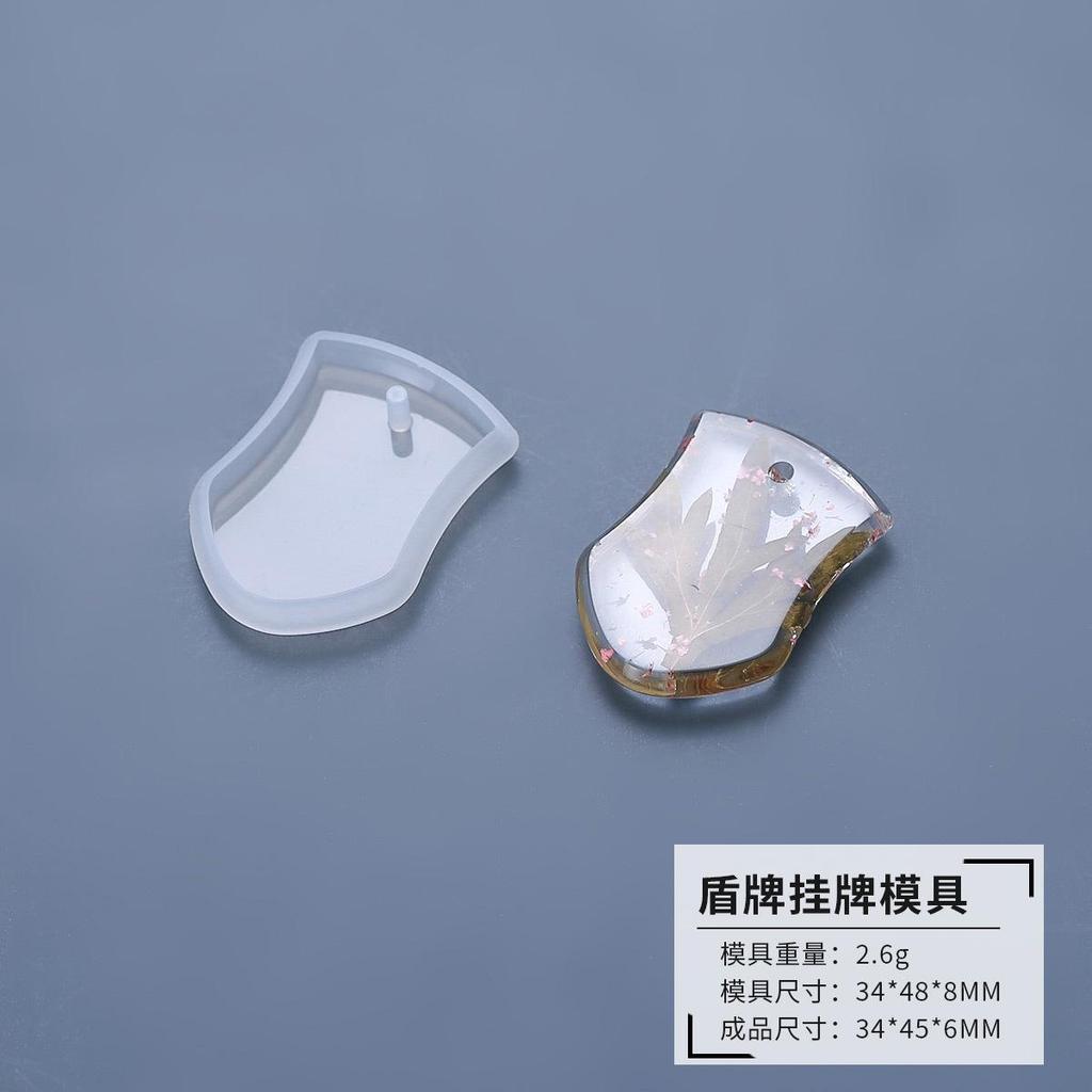 1Pc Handmade DIY Keychain Pendant Silicone Mold Set Crystal Epoxy Resin Mold Round Rectangle Pendants Making Mould