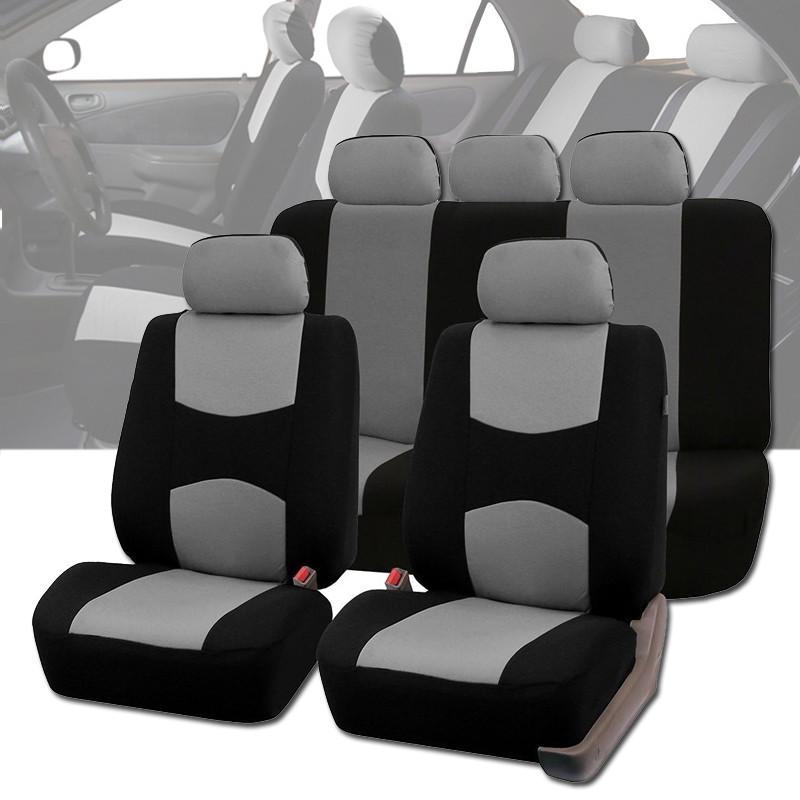 Buy Car Seat Covers Front Pair In Black and Grey Universal Carseat