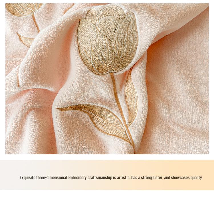 French Luxury Winter Fleece-Lined Velvet Bedding Set - Four-Piece High-Weight Double-Sided Fleece