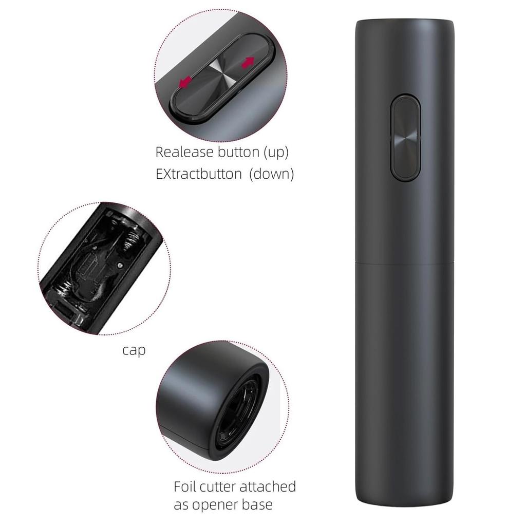 Electric Wine Opener, Electronic Wine Opener Automatic Corkscrew, Battery Operated One-Touch Opening Easy to Use for Gifts