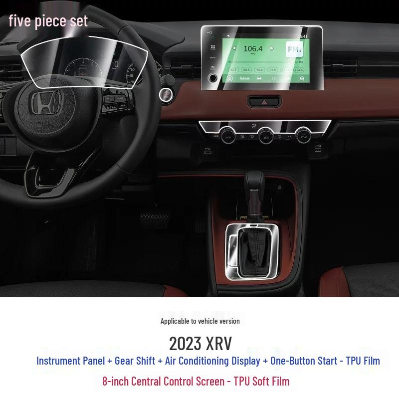 New Honda XRV Interior and Headlight Protection Film, Center Console Screen, Gear Shift Decor